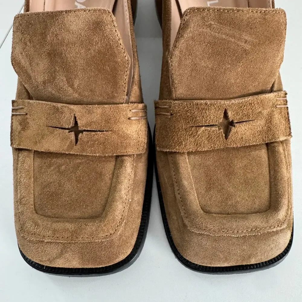 Nodaleto Square Toe Hazel Square Toe Pumps Suede Sz 39 (8.5) Italy Retail 645